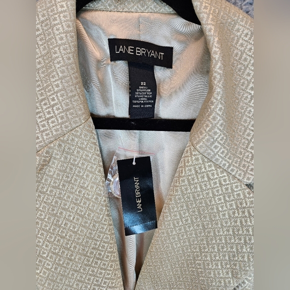 Lane Bryant Womens Evening Cocktail Blazer Sz 22 Gold Metallic Shimmer Chic - Picture 5 of 11